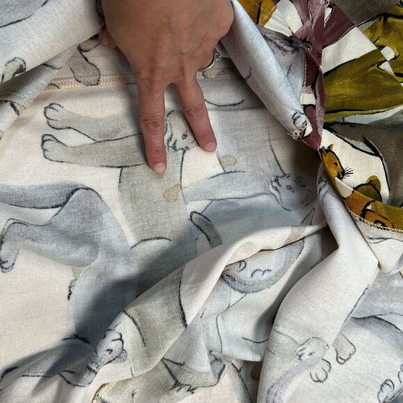 cortelle Puma Print Linen Midi Dress Dolman Sleeve Lions Panther Cat Print XS - Picture 10 of 10